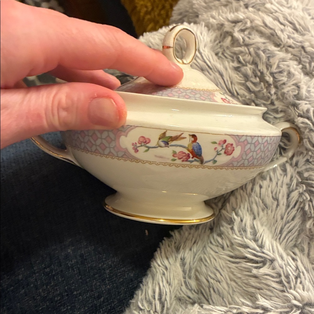 Johnson Brothers Pastel Floral Sugar Bowl with Lid